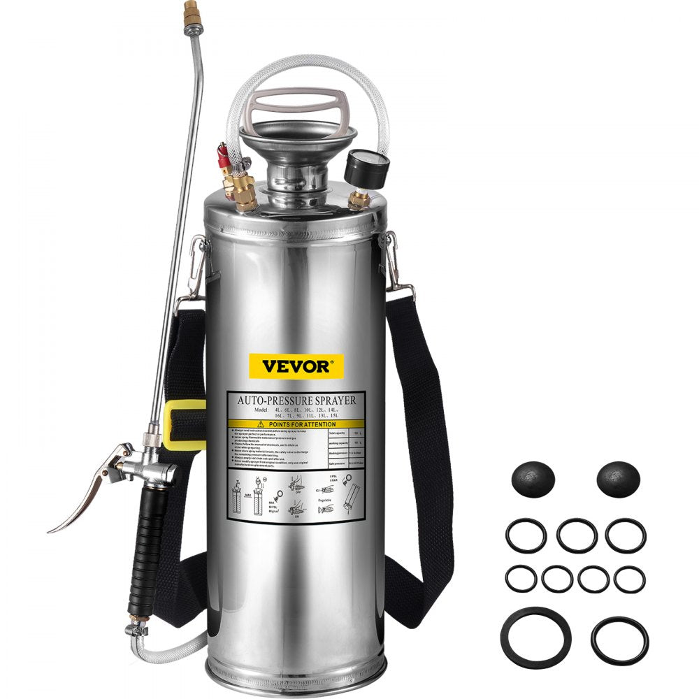 AMITOOLS 3Gal Stainless Steel Sprayer, Set with 20